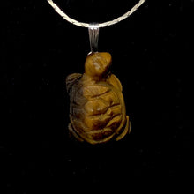 Load image into Gallery viewer, Adorable Tigereye Carved Turtle Sterling Silver Pendant | 1.25" (Long) |