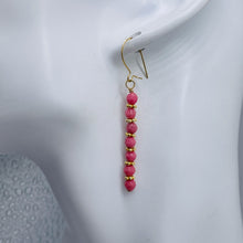 Load image into Gallery viewer, Rhodonite with 14K Gold Filled Beads Drop/Dangle Earrings | 1 1/2" Long | Pink |