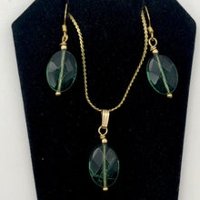 Load image into Gallery viewer, Natural Green Fluorite Pendant and Earrings Set with Gold Findings | 14K gf | - PremiumBead Alternate Image 3