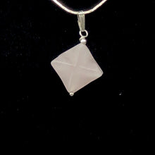 Load image into Gallery viewer, Kabbalah Carved Rose Quartz Merkaba Star w/Sterling Silver Pendant 509288RQS