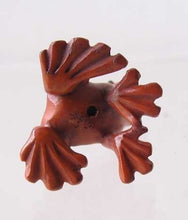 Load image into Gallery viewer, Ribbit Carved Boxwood Signed Tree Frog Ojime/Netsuke Bead | 18x26x21mm | Brown - PremiumBead Alternate Image 2