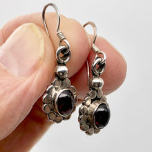 Load image into Gallery viewer, Garnet Sterling Silver Drop Earrings |1 1/4" Long | Red |