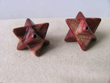 Load image into Gallery viewer, Kabbalah 2 Brecciated Jasper Merkabah Star Beads 9288Bj | 25x15x15mm | Red - PremiumBead Primary Image 1