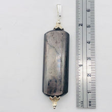 Load image into Gallery viewer, Hypersthene, Flat Rounded Rectangle Dangle Pendant| 2 1/2 ' Long | Black/Silver|