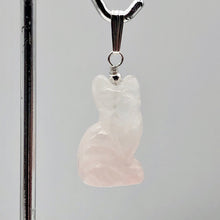 Load image into Gallery viewer, Adorable! Rose Quartz Cat & Solid Sterling Silver Pendant