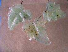Load image into Gallery viewer, Hand Carved Green Prehnite Leaf Briolette 3 Bead Set 009885B - PremiumBead Alternate Image 2