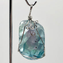 Load image into Gallery viewer, Blue Fluorite Wire Wrap Sterling Silver Drop Pendant| 2" Long | Blue | 1 Pendant
