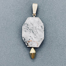 Load image into Gallery viewer, Picasso Jasper 14K Gold Filled Drop/Dangle | 1 3/4" Long| Gray/Black | 1 Pendant