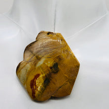 Load image into Gallery viewer, Fossilized Wood Irregular Flat Briolette | 48x40x7mm | Tan/Red | 1 Pendant Bead|