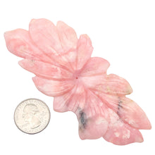 Load image into Gallery viewer, Hand Carved Pink Peruvian Opal Flower Semi Precious Stone Bead | 183.4cts |