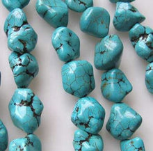 Load image into Gallery viewer, Turquoise Howlite Nugget Bead Strand 110171D - PremiumBead Primary Image 1