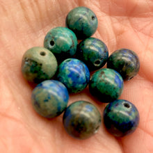 Load image into Gallery viewer, Rare! Beautiful Natural Azurite Beads. | 7.5mm | Blue | Round | 10 Beads | - PremiumBead Alternate Image 2