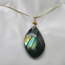 Load image into Gallery viewer, Labradorite 14k Gold Filled Drop Pendant | 2 1/4" Long | Blue Gray |