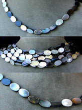 Load image into Gallery viewer, 8 Black Tahitian Mop Flat Oval Beads 004354 - PremiumBead Alternate Image 4