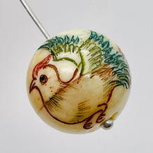 Load image into Gallery viewer, 1 Scrimshaw Firebird Waterbuffalo Bone 14mm Phoenix Bead 10522