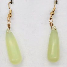 Load image into Gallery viewer, Serpentine, Smooth Briolette Mint Green 14K Gold Filled pendant! | 28x9mm |