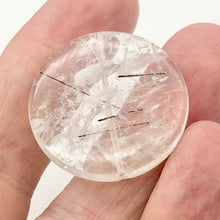 Load image into Gallery viewer, Tourmalated Clear Quartz Disc Pendant Bead | 30mm | 1 Bead |