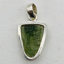 Load image into Gallery viewer, Moldavite Sterling Silver Drop | 1 1/8" Long | Green | 1 Pendant |