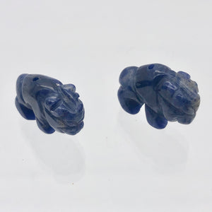 Abundance 2 Sodalite Hand Carved Bison / Buffalo Beads | 21x14x7.5mm | Blue - PremiumBead Alternate Image 8