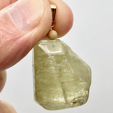 Load image into Gallery viewer, Chatoyant Green Kunzite Faceted Nugget Bead 14K Gold Filled Pendant | 1 1/2" |