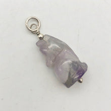 Load image into Gallery viewer, New Moon Amethyst Gray Wolf Solid Sterling Silver Pendant | 1.44&quot; (Long) - PremiumBead Alternate Image 5
