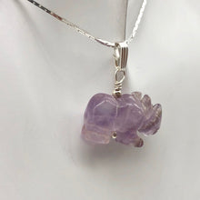 Load image into Gallery viewer, Hand Carved Rhino Amethyst Rhinoceros and Sterling Silver Pendant 509275AMLS - PremiumBead Alternate Image 5