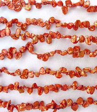 Load image into Gallery viewer, Burning Orange 'Corn Flake' Keishi Pearl Strand | 12x5mm to 16x7x4mm |