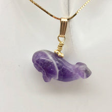 Load image into Gallery viewer, Amethyst Whale Pendant Necklace | Semi Precious Stone Jewelry | 14k Pendant - PremiumBead Primary Image 1