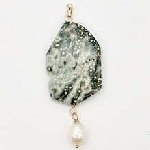 Load image into Gallery viewer, Ocean Jasper and Pearl 14K Gold Filled Pendant | 2 3/4 Inch Long |