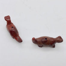 Load image into Gallery viewer, Dinosaur 2 Carved Brecciated Jasper Diplodocus Beads | 25x11.5x7.5mm | Red - PremiumBead Alternate Image 9