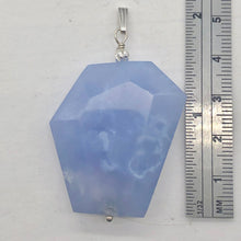 Load image into Gallery viewer, Blue Chalcedony Sterling Silver Faceted Crystal Pendant | 1 3/8" Long| Lavender|