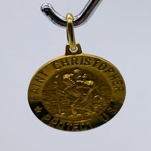 Load image into Gallery viewer, Saint Christopher 3 Gram 14K Round Medal | 1" Long | Gold | 1 Pendant |