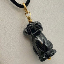 Load image into Gallery viewer, Hematite Dog Pendant Necklace | Semi Precious Stone Jewelry | 14k Pendant