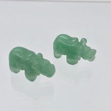 Load image into Gallery viewer, 2 Aventurine Hand Carved Rhinoceros Beads, 21x13x8mm, Green | 21x13x8mm | Green - PremiumBead Alternate Image 2