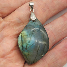 Load image into Gallery viewer, Labradorite Sterling Silver Natural | 1 1/2" Long | Blue/Golden | 1 Pendant |