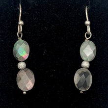 Load image into Gallery viewer, Faceted Tahitian Mop Shell & Silver Ball Earrings | 1 1/2 Inch Drop |