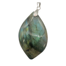 Load image into Gallery viewer, Labradorite Sterling Silver Natural | 1 1/2" Long | Blue Green | 1 Pendant |
