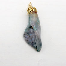 Load image into Gallery viewer, Fancy Jasper Calla Lily 14K Gold Filled Flower Pendant | 2" Long | Green Pink |