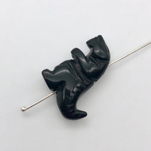 Load image into Gallery viewer, T-Rex Dinosaur Carved Obsidian Tyrannosaurus Rex Figurine | 21x18.5x7mm | Black - PremiumBead Alternate Image 6