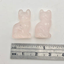 Load image into Gallery viewer, Adorable! 2 Rose Quartz Sitting Carved Cat Beads | 21x14x10mm | Pink - PremiumBead Alternate Image 8