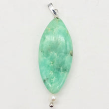 Load image into Gallery viewer, Glowing Green Marquis Chrysoprase Pearl Sterling Silver Pendant | 2 1/8" Long|
