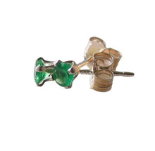 Load image into Gallery viewer, May! Round 3mm Created Green Emerald & 925 Sterling Silver Stud Earrings 10146E