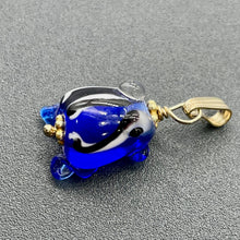 Load image into Gallery viewer, Lampwork Frog 14K Gold Filled Frog | 1" Long | Navy Blue | 1 Pendant |