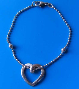 Love! Floating Heart Sterling Silver 7" Bracelet (5 Grams) 10064A - PremiumBead Alternate Image 3