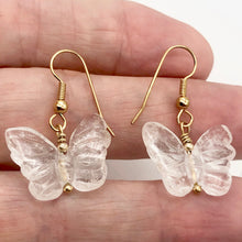 Load image into Gallery viewer, Quartz Butterfly 14Kgf Gold Earrings | Semi Precious Stone Jewelry | - PremiumBead Alternate Image 5