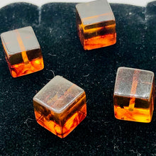Load image into Gallery viewer, Amber Cube | 8x8mm | Red | 4 Bead