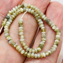 Load image into Gallery viewer, Alexandrite Cats Eye Faceted Half Strand Rondell Beads | 3 mm | Green | 100 Beads |