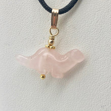 Load image into Gallery viewer, Pink Dinosaur Pendant Rose Quartz Diplodocus 14K Gold-Filled Pendant 509259RQG - PremiumBead Alternate Image 6