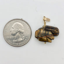 Load image into Gallery viewer, Tiger's Eye Bunny Rabbit Pendant Necklace|SemiPrecious Stone Jewelry|14K Pendant