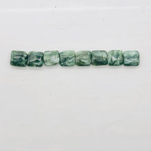 Load image into Gallery viewer, 8 Russian Seraphinite 8x8mm Square Coin Beads 9389